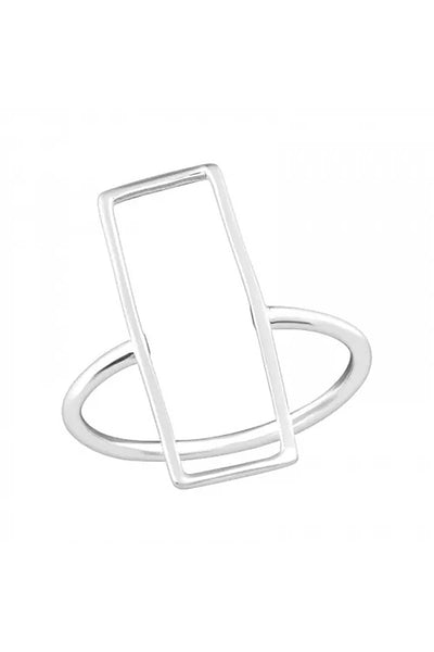 Sterling Silver Open Rectangle Ring - SS