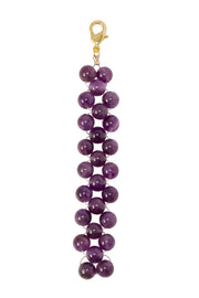 Amethyst 8mm Mala Beads Braided Keychain - SF/GF