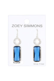 London Blue & Moonstone Crystal Drop Earrings - SF