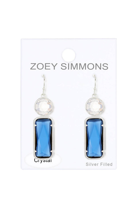 London Blue & Moonstone Crystal Drop Earrings - SF