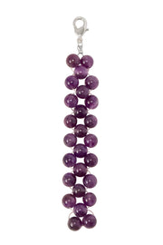 Amethyst 8mm Mala Beads Braided Keychain - SF/GF