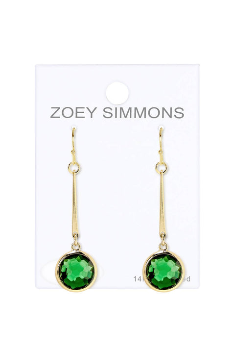 Emerald Crystal Dangle Earrings - GF