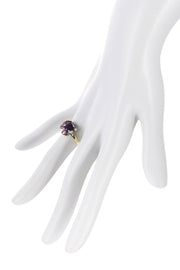 Lavender Crystal Prong Set Round Ring - GF