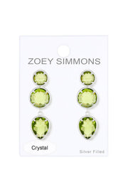 Peridot Crystal Stud Earrings - SF