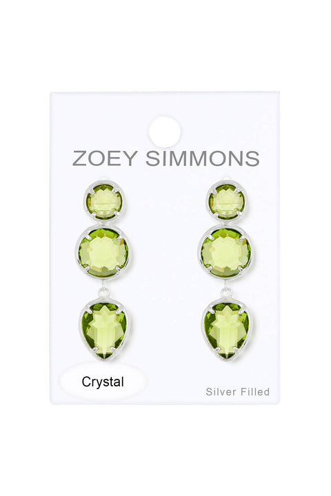 Peridot Crystal Stud Earrings - SF