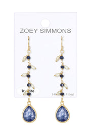 Kyanite & Freshwater Pearl Drop Earrings - GF