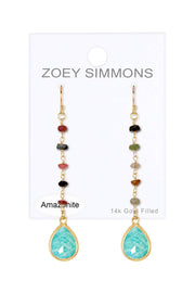 Amazonite & Mixed Stone Drop Earrings - GF