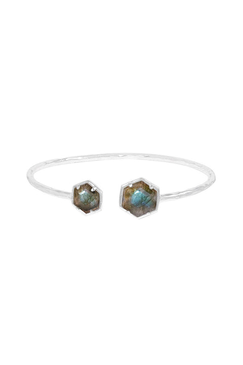 Labradorite Hexagon Cuff Bracelet - SF