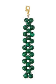 Malachite 8mm Mala Beads Braided Keychain - SF/GF