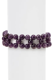 Amethyst 8mm Beads Braided Bracelet - GF