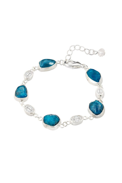 Apatite & CZ Link Bracelet - SF