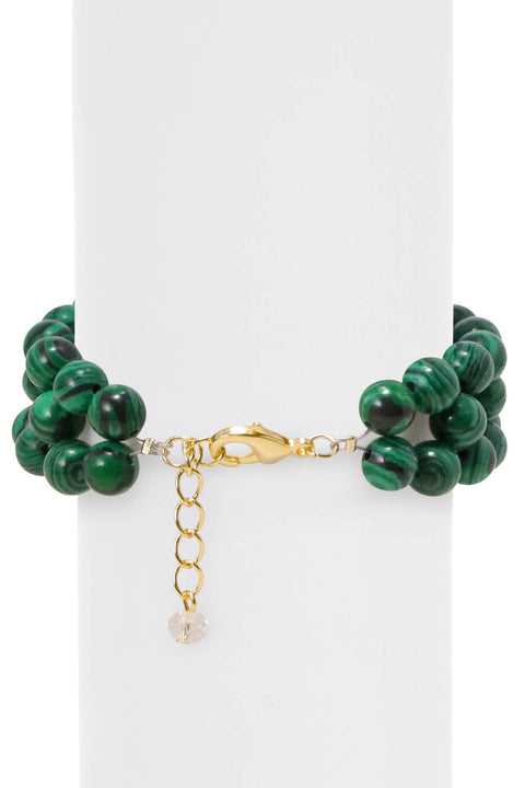 Malachite 8mm Beads Braided Bracelet - GF