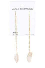 Irregular Freshwater Pearl Long Drop Earrings - GP