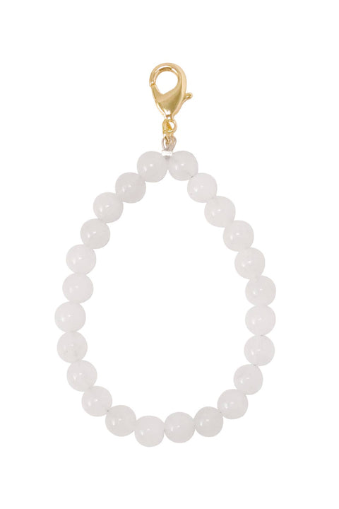 White Jade 6mm Mala Beads Keychain - SF/GF