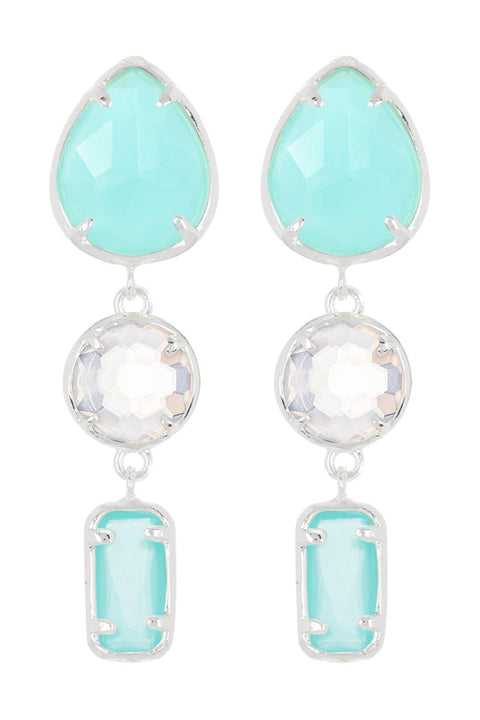 Amazonite & Moonstone Crystal Stud Earrings - SF