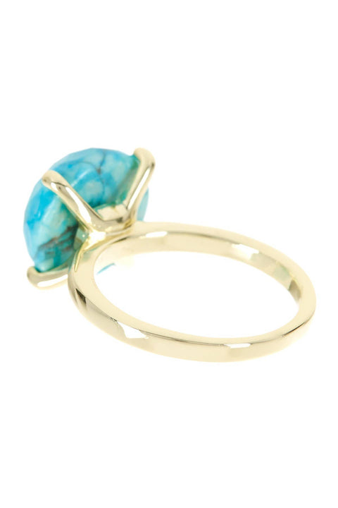 Stabilized Turquoise Prong Set Round Ring - GF