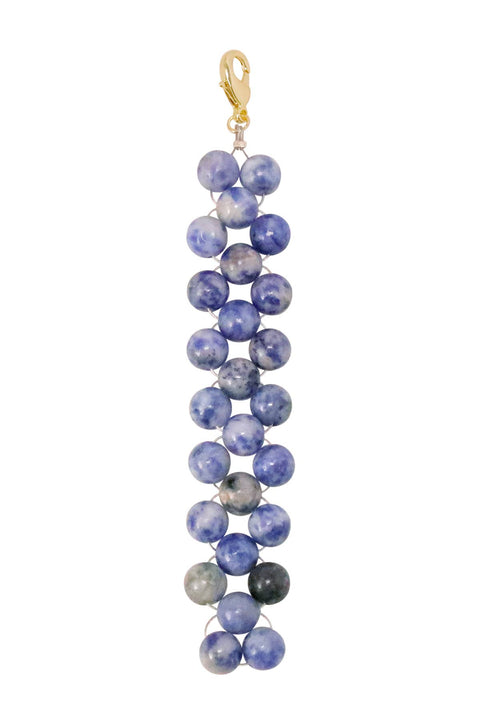 Lapis 8mm Mala Beads Braided Keychain - SF/GF