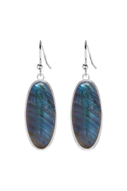 Labradorite Oval Drop Earrings - SF