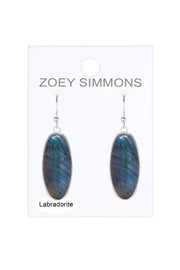 Labradorite Oval Drop Earrings - SF