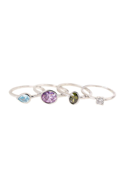 Amethyst CZ Stack Ring Set - SF