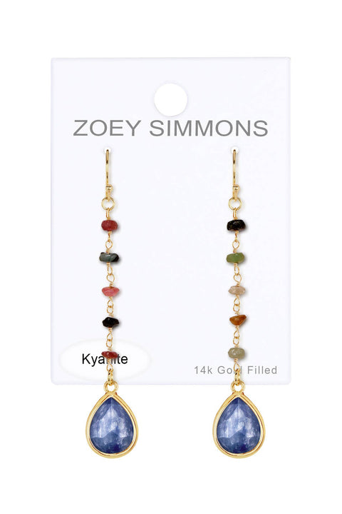 Kyanite & Mixed Stone Drop Earrings - GF