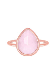 Rose Crystal Ring In Rose Gold - SF