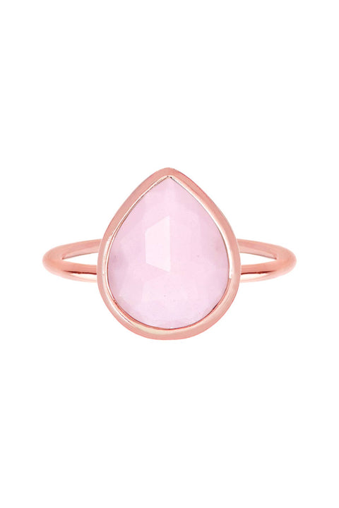 Rose Crystal Ring In Rose Gold - SF