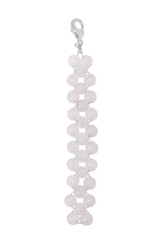 White Jade 6mm Mala Beads Braided Keychain - SF/GF