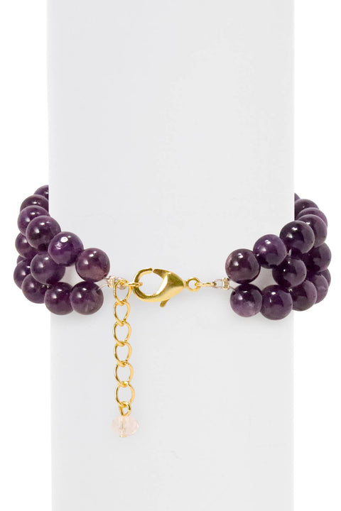 Amethyst 8mm Beads Braided Bracelet - GF