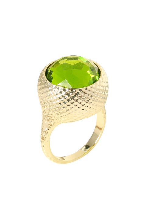 Peridot Crystal Hammer Statement Ring - GF