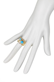 Turquoise & CZ Stack Ring Set - GF