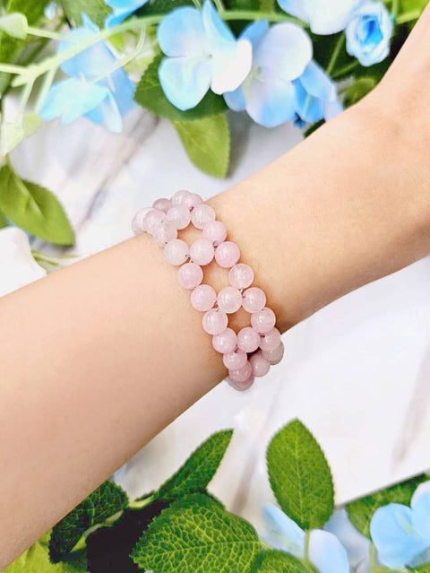 Rose Quartz 6mm Beads Braided Bracelet - GF