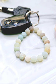 Matte Amazonite 8mm Mala Beads Keychain - SF/GF