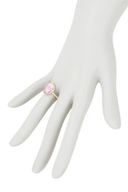 Pink Crystal Teardrop Ring - GF