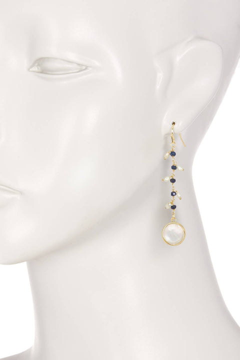 Mother of Pearl & Freshwater Pearl Drop Earrings - GF