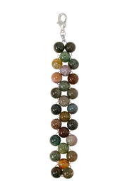 Mixed Jasper 8mm Mala Beads Braided Keychain - SF/GF