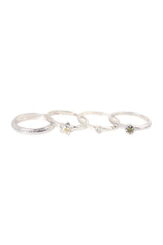 CZ Flower Bloom Stack Ring Set - SF