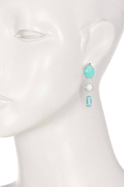 Amazonite & Moonstone Crystal Stud Earrings - SF