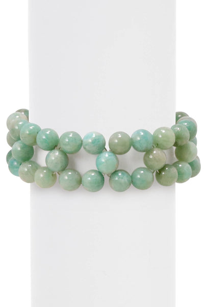 Amazonite 8mm Beads Braided Bracelet - GF