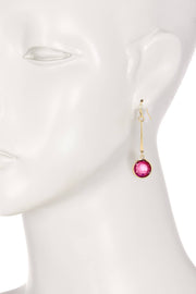 Raspberry Crystal Dangle Earrings - GF