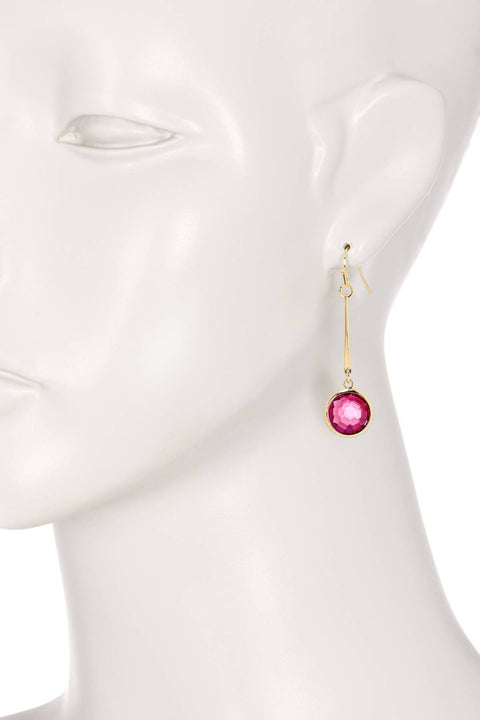 Raspberry Crystal Dangle Earrings - GF