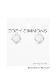 Sterling Silver Square Ear Studs - SS