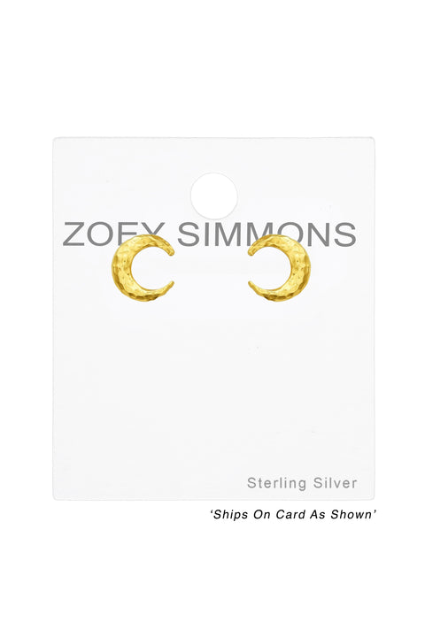 Sterling Silver Moon Ear Studs - VM