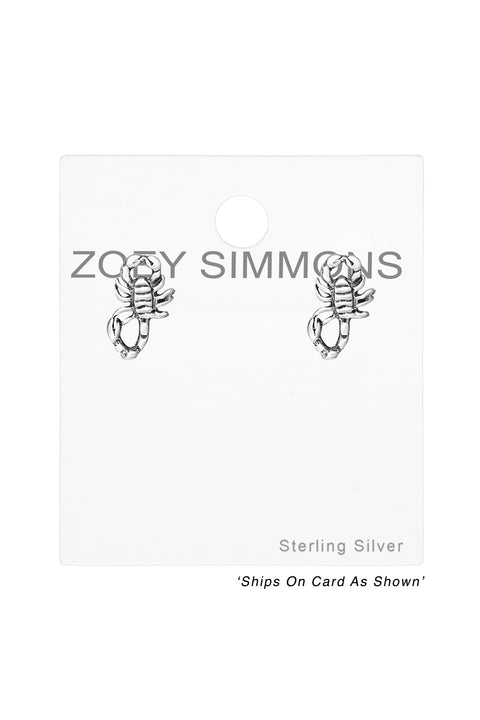 Sterling Silver Scorpion Ear Studs - SS
