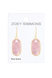 Rose Quartz Casey Drop Earrings - GF