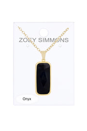 Onyx Rectangle Pendant Necklace - GF