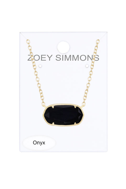 Black Onyx Pendant Necklace - GF