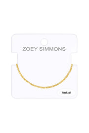 14k Gold Plated 2mm Popcorn Chain Anklet - GP