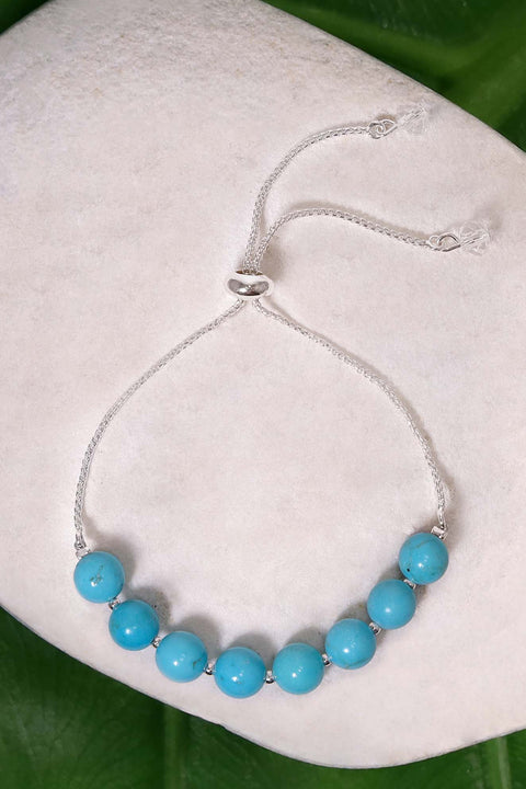 Turquoise Beaded Slider Bracelet - SF