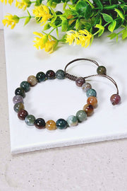 Mixed Jasper Mala Beads Adjustable Bracelet